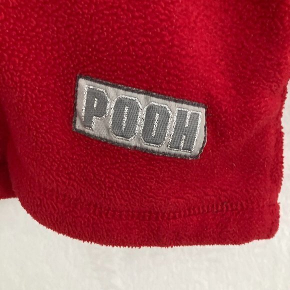 Disney Winnie The Pooh Fleece Sweater Womens XL Red 1/4 Zip Pullover Embroidered - Picture 7 of 12